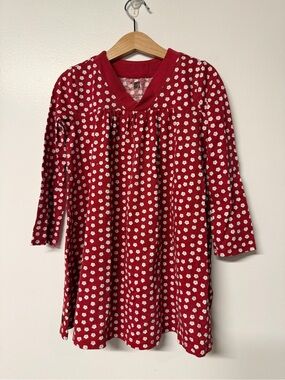 Tea Collection Japan Red Floral-Print Long Sleeve Dress for Kids size 5